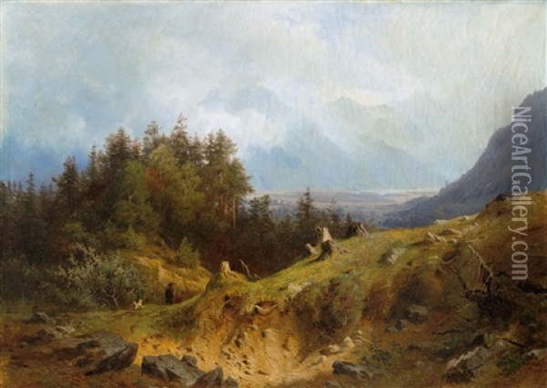 Motiv Aus Dem Inntal Oil Painting - Gustav Osterroht