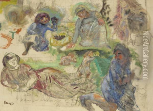 Etudes De Personnages Pour Le Printemps Oil Painting - Pierre Bonnard