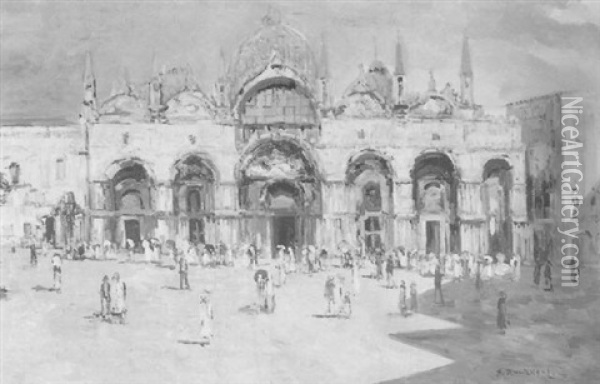 Markusplatz, Venedig Oil Painting - Hans Ruzicka-Lautenschlaeger