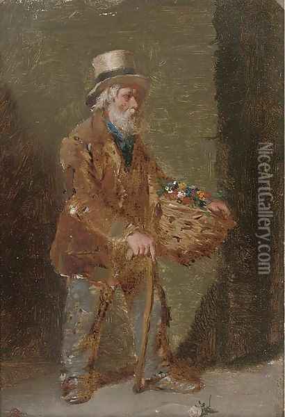 The flower seller Oil Painting - Edward Charles Barnes