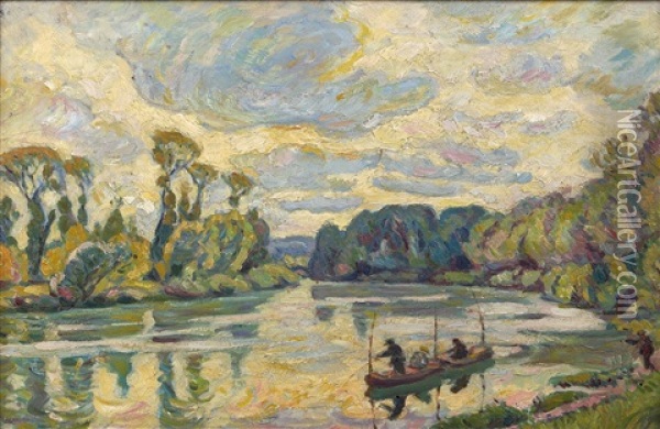 La Seine A Vernon Oil Painting - Pierre Laprade