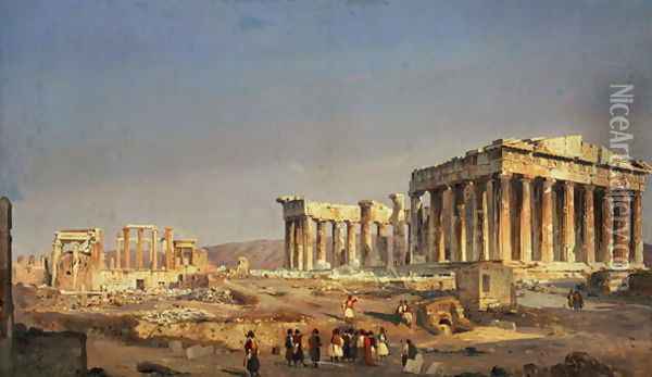 The Parthenon, 1863 Oil Painting - Ippolito Caffi