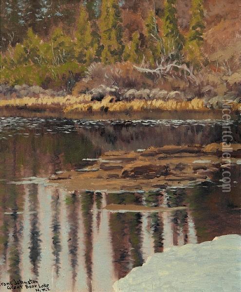 June Colour, A Tiny Lake Near Great Bear Lake N.w.t. Oil Painting - Franz Hans Johnston