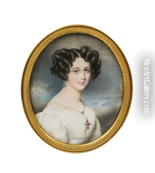 Portrait Of Princess Metternich Oil Painting - Moritz Michael Daffinger