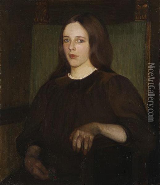 Portrait Of A Young Woman Seated In A Chair Oil Painting - Angelica Schuyler Patterson