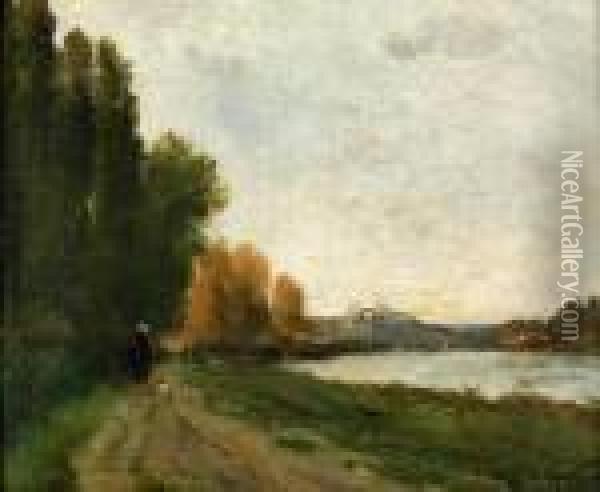 Promenad Langs Floden Oil Painting - Alexis Vollon