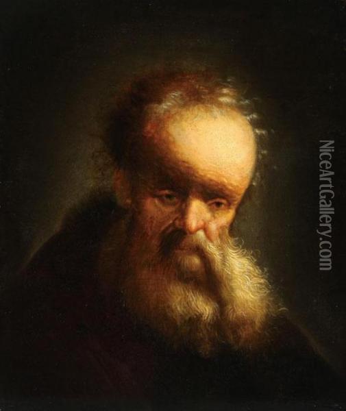 Head Of A Philosopher Oil Painting - Rembrandt Van Rijn