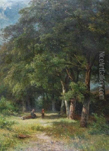 Na Lesnej Polanie Oil Painting - Jan Willem Van Borselen