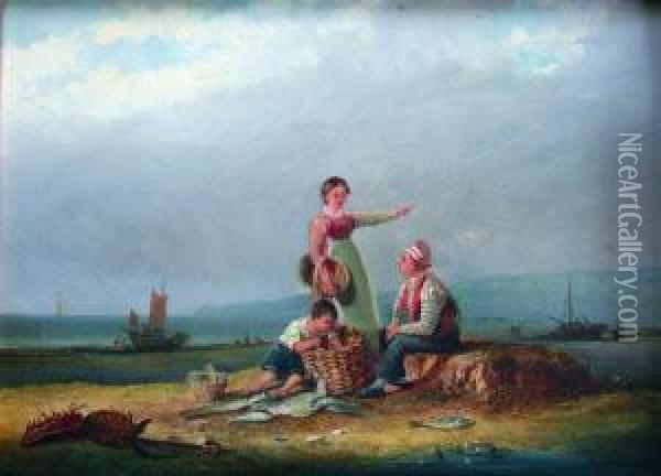 Sorting The Catch Oil Painting - Condy, Nicholas Matthews