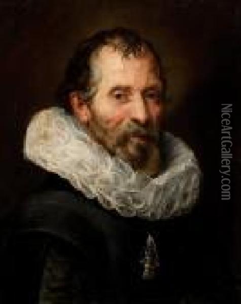 Portrait Of A Bearded Man With Lace Oil Painting - Peter Paul Rubens