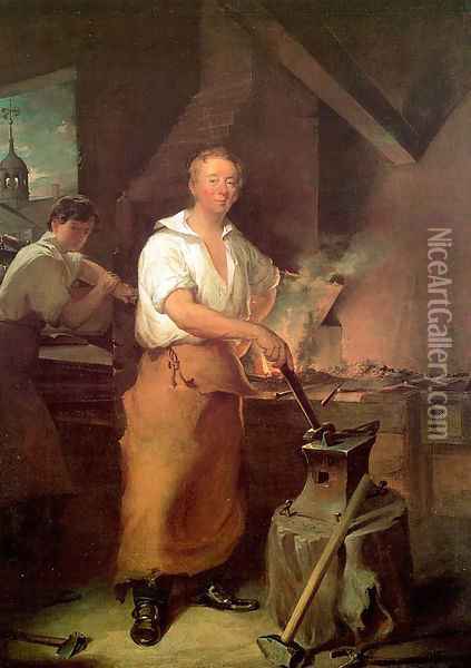 Pat Lyon at the Forge 1826-27 Oil Painting - John Neagle
