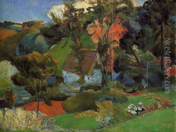 The Aven Running Through Pont Aven Oil Painting - Paul Gauguin