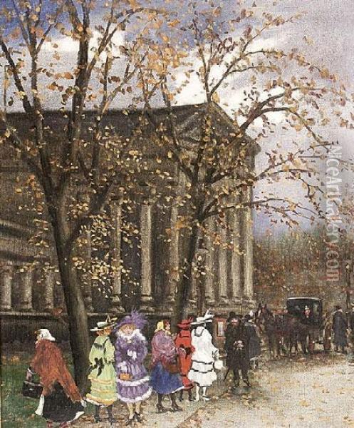 Parizsi Utca Oil Painting - Antal Berkes