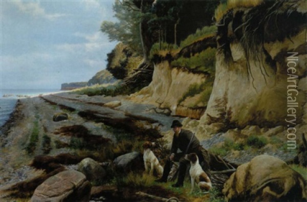 Strand Ved Koisehusene, Nord Stevns Oil Painting - Simon Simonsen