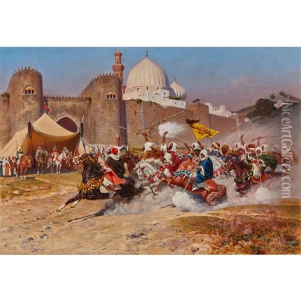 Bedouin Cavalry Oil Painting - Francesco Coleman
