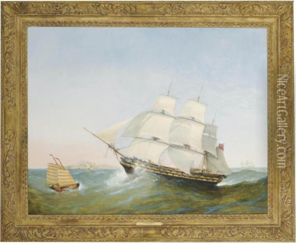 The East Indiaman 
Exeter 
 Making For The Ladrone Islands, China Oil Painting - William Adolphu Knell