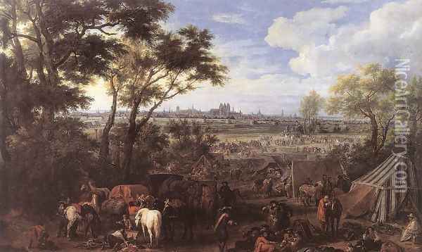 The Army of Louis XIV in front of Tournai in 1667, 1684 Oil Painting - Adam Frans van der Meulen