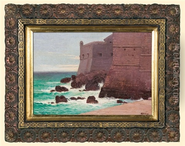 Fortress By The Sea Oil Painting - Edward Okun
