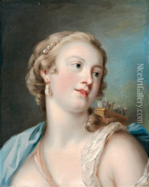 Ritratto Di Giovane Donna In Veste Di Diana Oil Painting - Rosalba Carriera