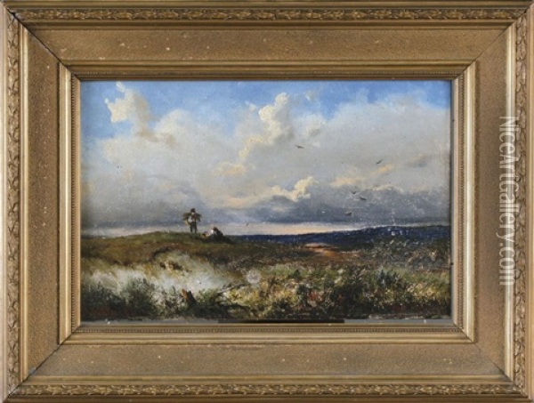 Reisigsammler In Den Dunen Oil Painting - Carl Georg Koester