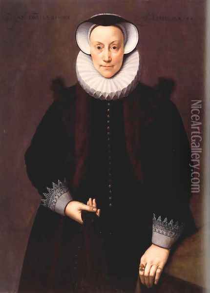 Portrait of a Woman Aged 54, 1591 Oil Painting - Frans Pourbus the younger