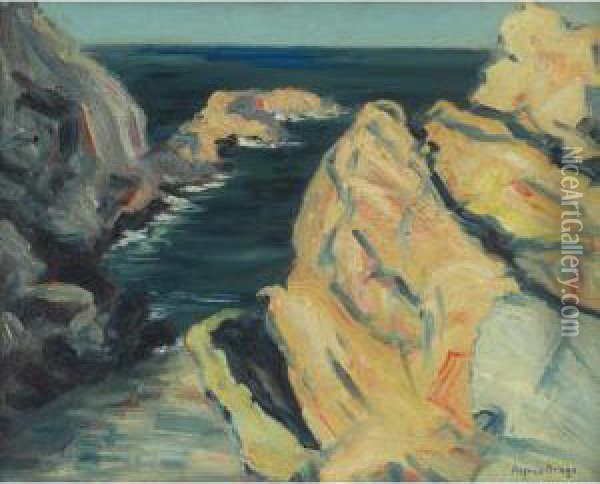 Seashore Cliffs Oil Painting - Alfred Praga