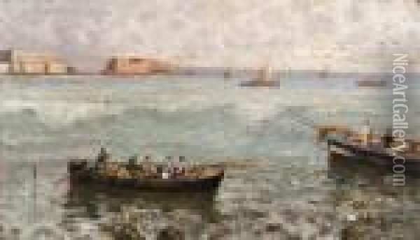 Barche E Pescatori Oil Painting - Attilio Pratella