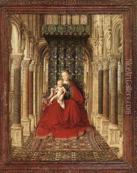 Small Triptych (central panel) c. 1437 Oil Painting - Jan Van Eyck