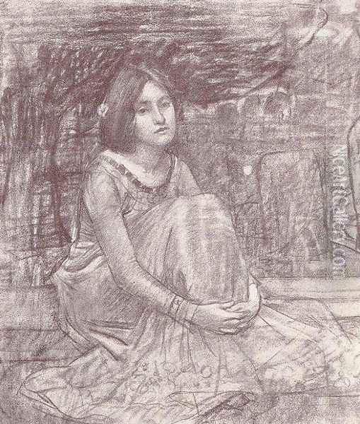 Study of a Girl 1908 2 Oil Painting - John William Waterhouse