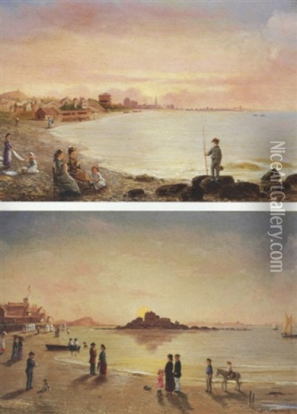 Sunrise And Sunset At Saint Malo Oil Painting - Conrad Wise Chapman