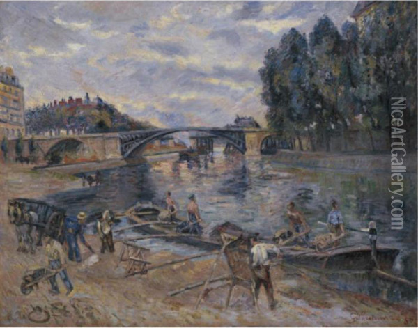Le Pont De Sully, Paris Oil Painting - Armand Guillaumin