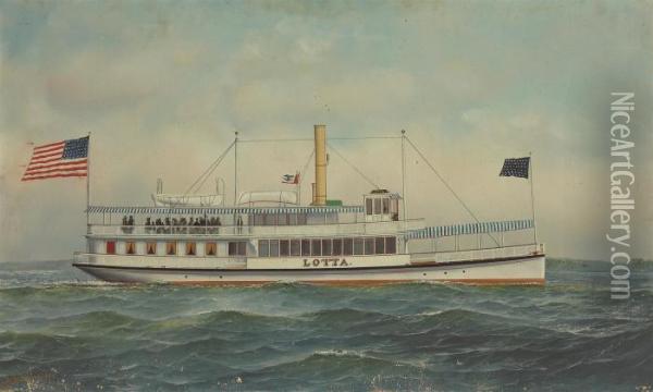 The Steamship Lotta Oil Painting - Antonio Nicolo Gasparo Jacobsen