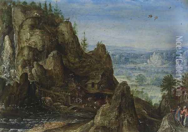 Rocky Landscape 1586 Oil Painting - Lucas Van Valkenborch