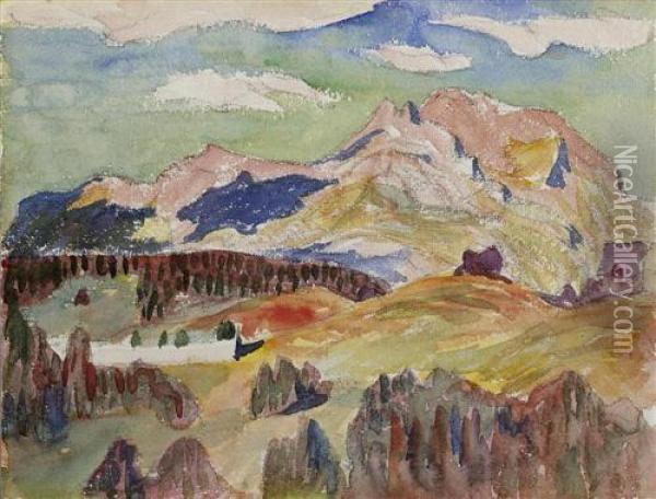 View Of Maloja. Oil Painting - Giovanni Giacometti
