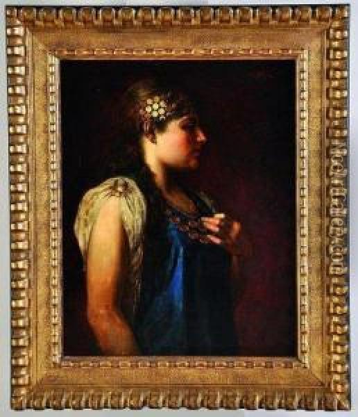 portrait De Femme Orientale Oil Painting - Agapit Stevens