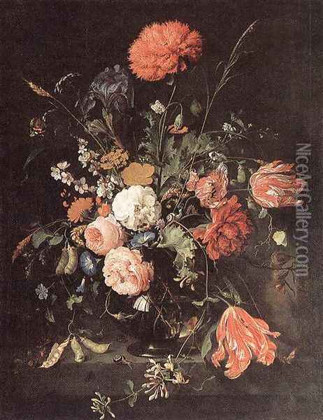 Vase of Flowers Oil Painting - Jan Davidsz. De Heem