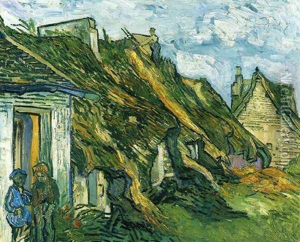 Old Cottages, Chaponval Oil Painting - Vincent Van Gogh