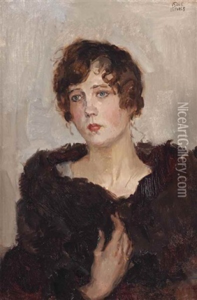 Gertie In A Fur Coat Oil Painting - Isaac Israels
