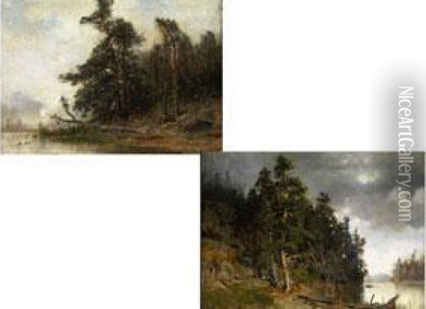 Waldpartie In Norwegen Oil Painting - Morten Muller