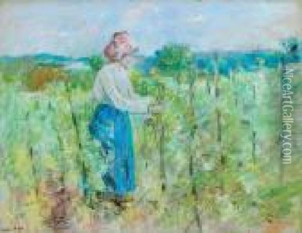 Dans Les Vignes Oil Painting - Berthe Morisot