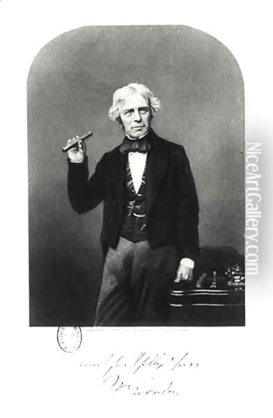 Portrait of Michael Faraday (1791-1867) Oil Painting - Henry Adlard