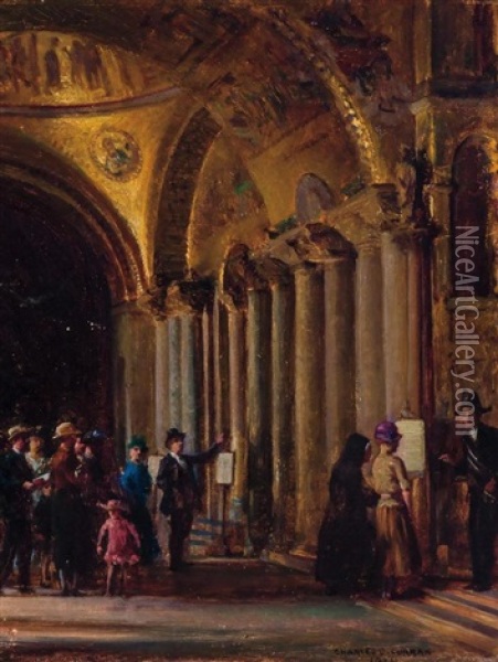 The Portico Of St. Marks, Venice Oil Painting - Charles Courtney Curran