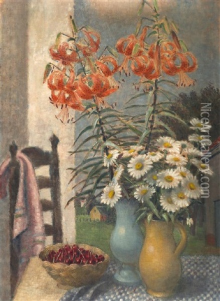 Sillleben Am Fenster Oil Painting - Adolf De Haer