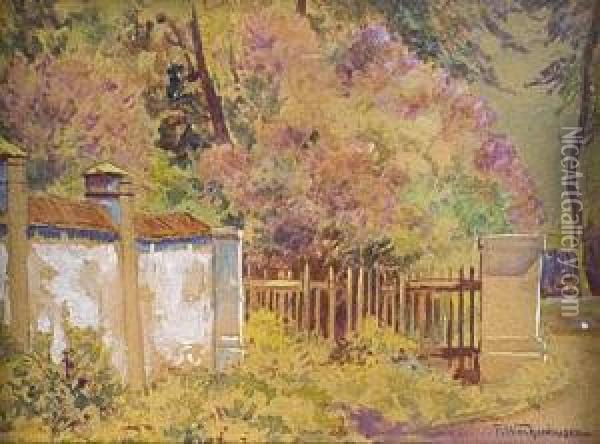 Gartenportal Oil Painting - Friedrich Wachenhusen