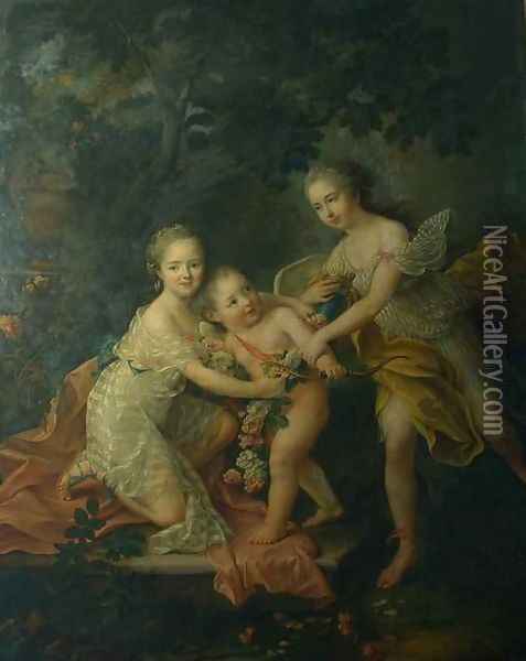 Children of the Duc d'Orleans Oil Painting - Francois-Hubert Drouais