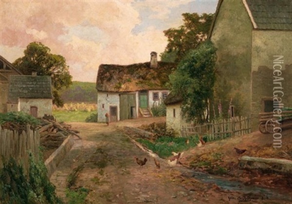 Eifelgehoft Oil Painting - Heinrich Boehmer