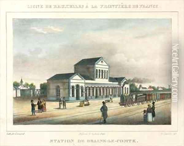 Braine-le-Comte Station Belgium Oil Painting - Canelle, A.
