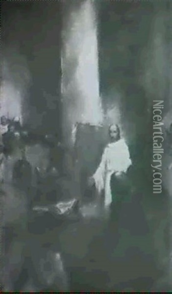 Jesus Preaching Oil Painting - Han Van Meegeren