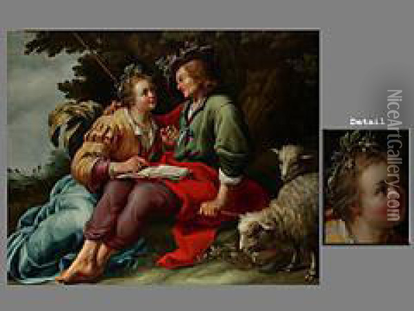Schaferpaar Unter Einer Eiche Oil Painting - Abraham Bloemaert