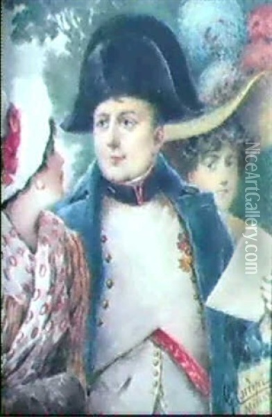 Napoleone Tra Due Gentildonne Oil Painting - Giacomo Campi